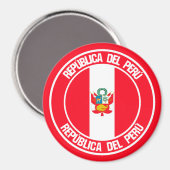 Peru Round Emblem Magneet (Voorkant / Achterkant)