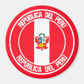Peru Round Emblem Magneet (Voorkant)