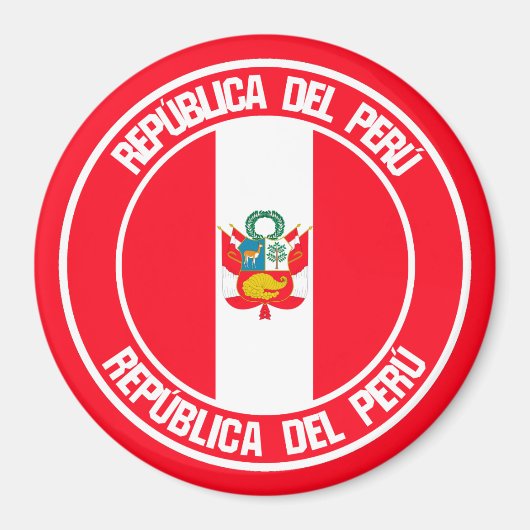Peru Round Emblem Magneet (Voorkant)