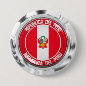 Peru Round Emblem Ronde Button 7,6 Cm (Voorkant)