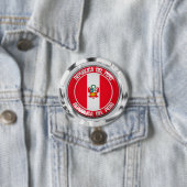 Peru Round Emblem Ronde Button 7,6 Cm (In situ)