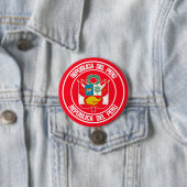 Peru Round Emblem Ronde Button 7,6 Cm (In situ)