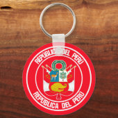 Peru Round Emblem Sleutelhanger (Voorkant)