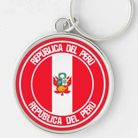 Peru Round Emblem Sleutelhanger (Voorkant)