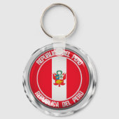 Peru Round Emblem Sleutelhanger (Voorkant)