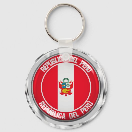 Peru Round Emblem Sleutelhanger (Voorkant)