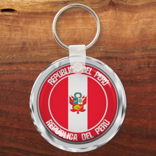 Peru Round Emblem Sleutelhanger (Voorkant)