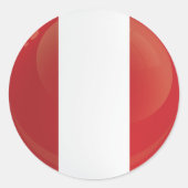 Peru Round Icon-vlag Ronde Sticker (Voorkant)