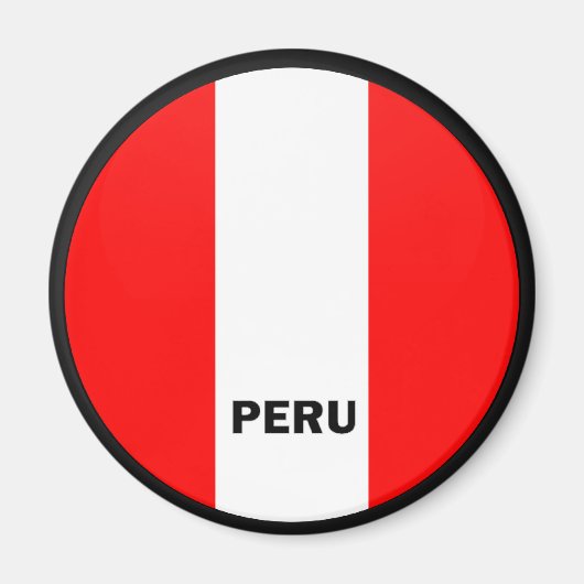 Peru Roundel kwaliteitsvlag Magneet (Voorkant)