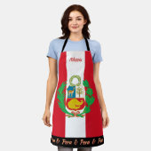 Peru schort, Peru, Peruaanse Vlag Chefs keuken Schort (Gedragen)