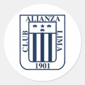 Peru Shirt Peruvian Alianza Lima Peruvian Men Wome Ronde Sticker (Voorkant)
