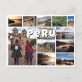 Peru souvenir fotocollage briefkaart (Voorkant)