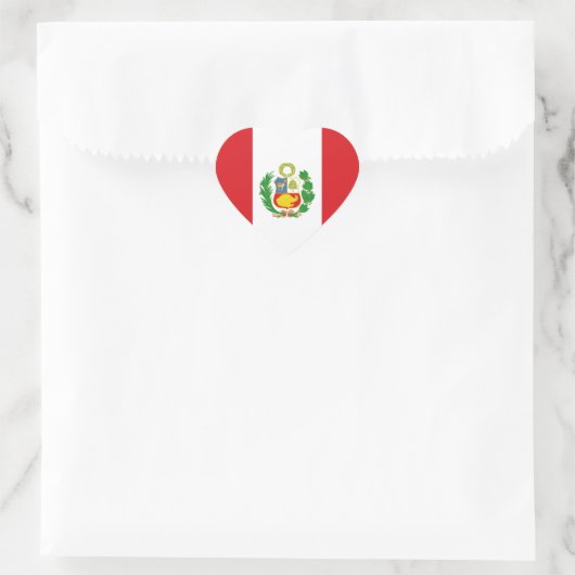 Peru State Flag Hart Sticker (Tas)