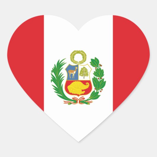 Peru State Flag Hart Sticker (Voorkant)