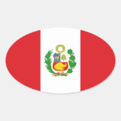 Peru State Flag Oval Sticker (Voorkant)