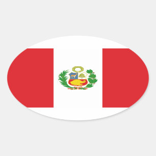 Peru State Flag Oval Sticker