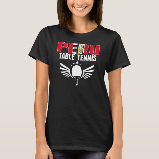 Peru Table Tennis Support Peruvian Ping Pong Tea T-shirt (Voorkant)