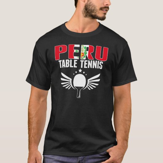 Peru Table Tennis   Support Peruvian Ping Pong Tea T-shirt (Voorkant)