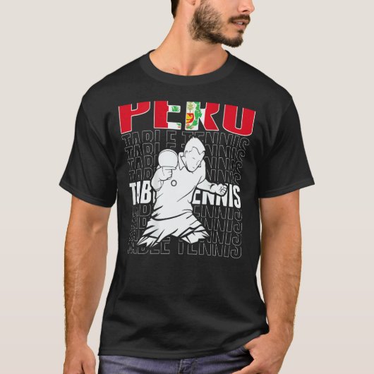 Peru Table Tennis Support Peruvian Ping Pong Tea T-shirt (Voorkant)