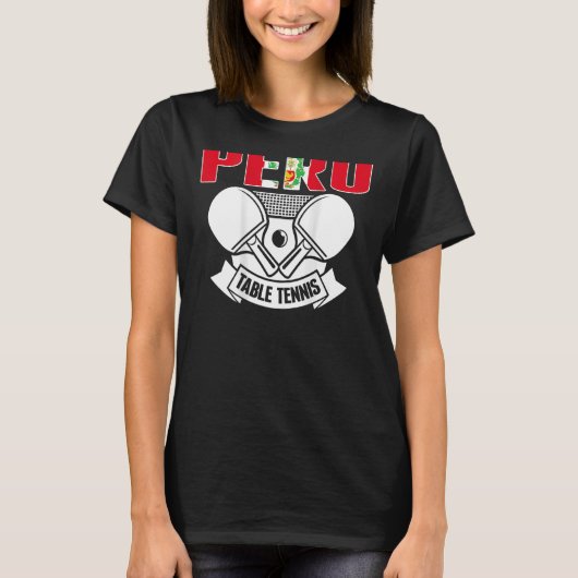Peru Table Tennis Support Peruvian Ping Pong Tea T-shirt (Voorkant)