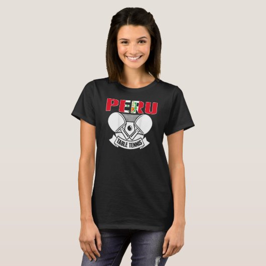 Peru Table Tennis Support Peruvian Ping Pong Tea T-shirt (Voorkant volledig)
