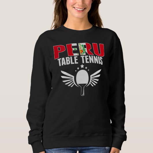 Peru Table Tennis   Support Peruvian Ping Pong Tea Trui (Voorkant)