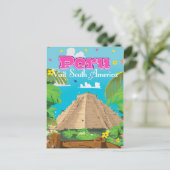 Peru Travel poster art. Briefkaart (Staand voorkant)