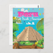 Peru Travel poster art. Briefkaart (Voorkant / Achterkant)