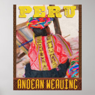 Peru Travel Poster - De kunst van de Andes Weaving