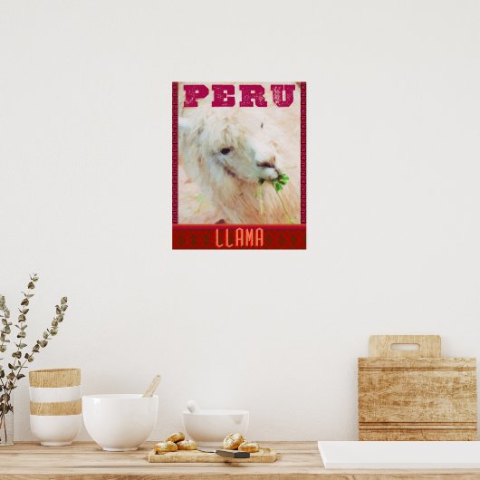 Peru Travel Poster - De Llamas van Peru (Keuken)