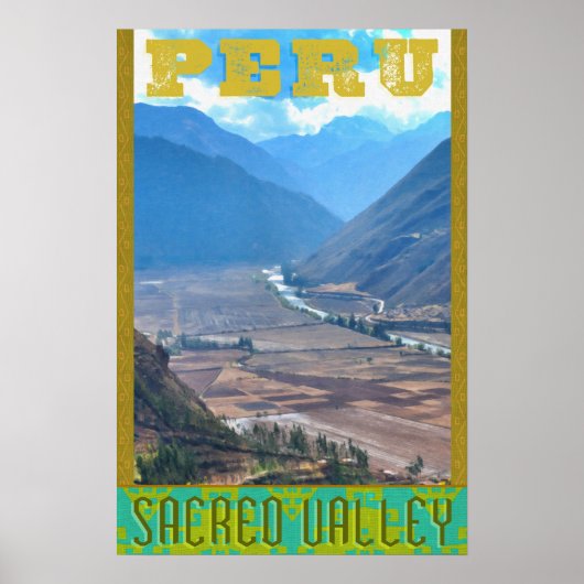 Peru Travel Poster - Incan Sacred Valley (Voorkant)