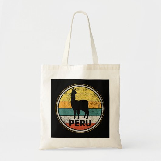 Peru Vicuna Peruvian Retro  Tote Bag (Voorkant)