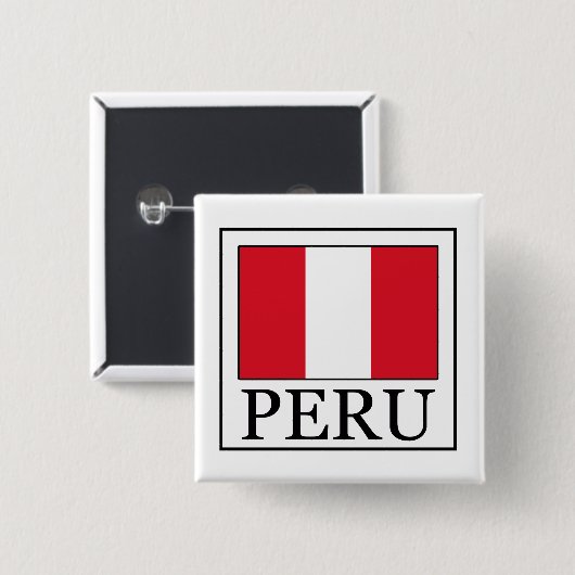 Peru Vierkante Button 5,1 Cm (Voorkant /achterkant)