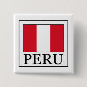 Peru Vierkante Button 5,1 Cm (Voorkant)