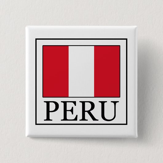 Peru Vierkante Button 5,1 Cm (Voorkant)