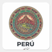 PERU VIERKANTE STICKER (Voorkant)