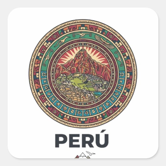 PERU VIERKANTE STICKER (Voorkant)