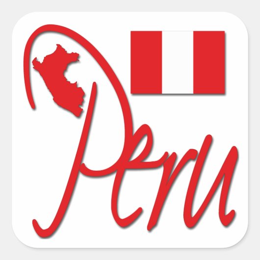 Peru Vierkante Sticker (Voorkant)