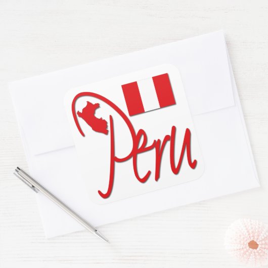 Peru Vierkante Sticker (Envelop)
