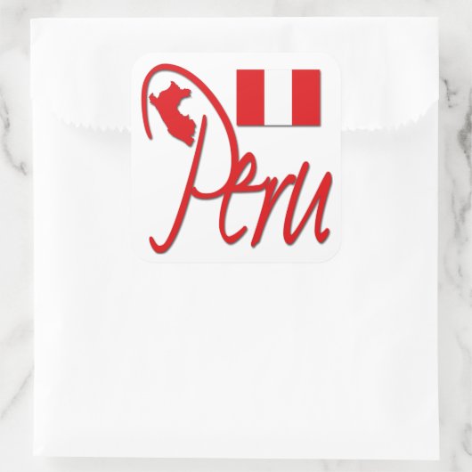 Peru Vierkante Sticker (Tas)