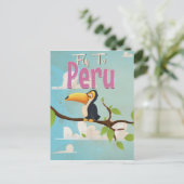 Peru Vintage Reisposter Briefkaart (Staand voorkant)