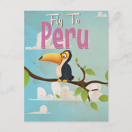 Peru Vintage Reisposter Briefkaart (Voorkant)