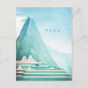 Peru Vintage Travel Poster - Art Briefkaart