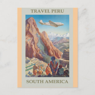 Peru Vintage Travel Poster Briefkaart