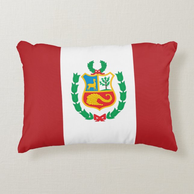 Peru Vlag Accent Kussen (Voorkant)