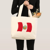 Peru Vlag Boodschappentas Grote Tote Bag (Voorkant (product))