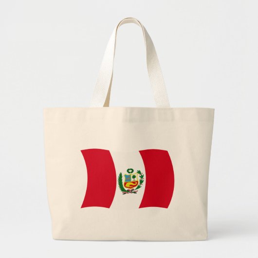 Peru Vlag Boodschappentas Grote Tote Bag (Voorkant)