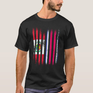 Peru Vlag Costa Rica Geteelde Landen Vlaggen Strep T-shirt