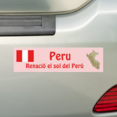 Peru Vlag en Landkaart Bumpersticker (Op auto)