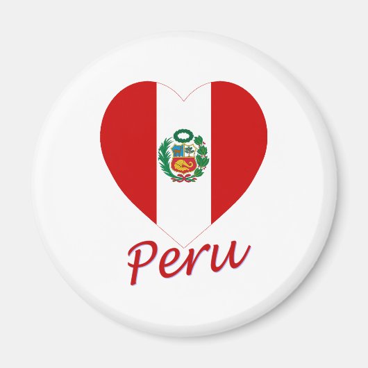 Peru Vlag Hart Magneet (Voorkant)